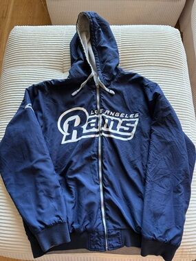 Los Angeles Rams Navy Reversible Full-Zip Hoodie
